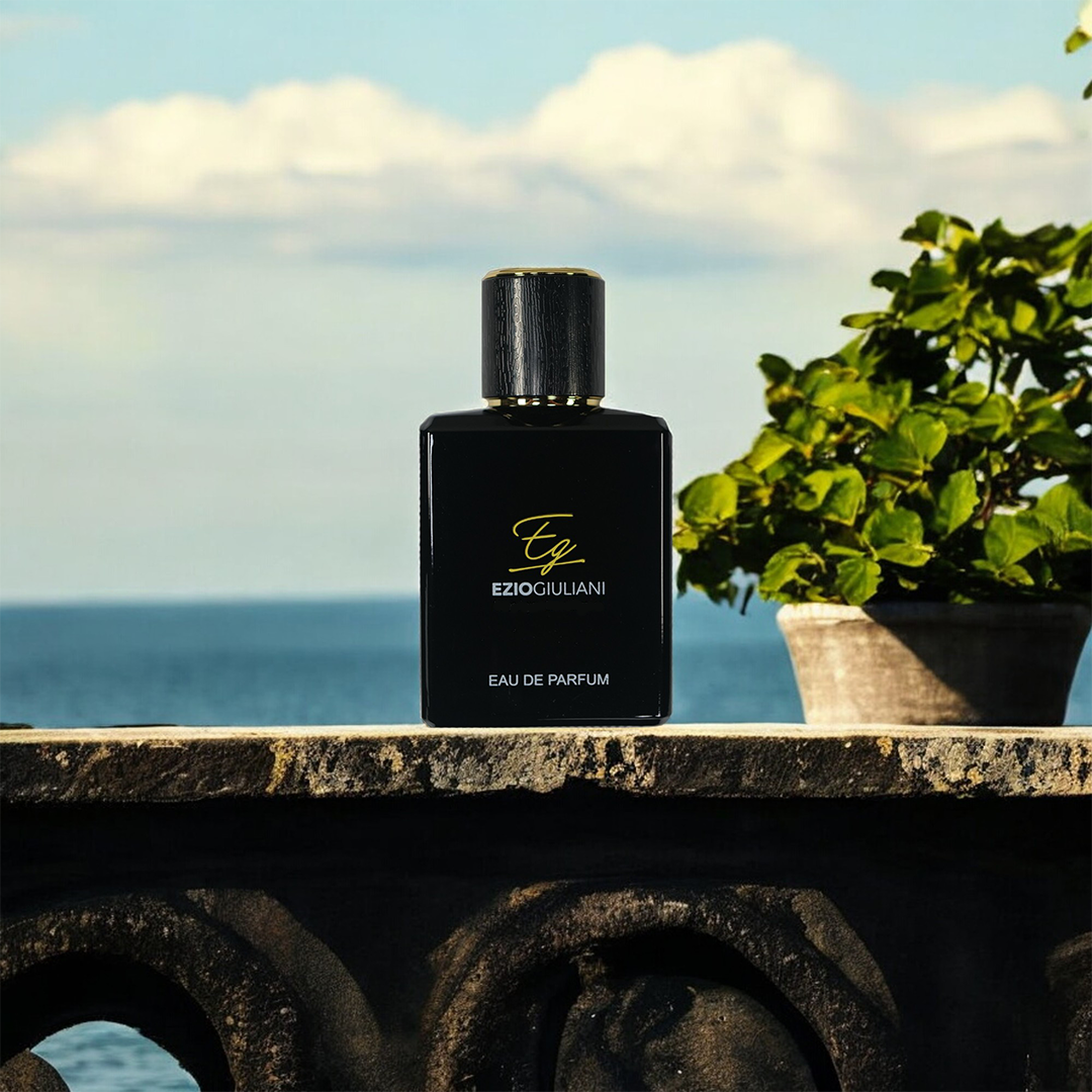 Pour Homme by Ezio Giuliani with the amalfi coast in summertime as the background.